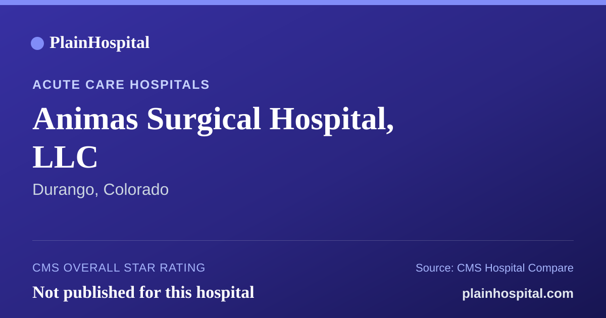Summary card for Animas Surgical Hospital, LLC