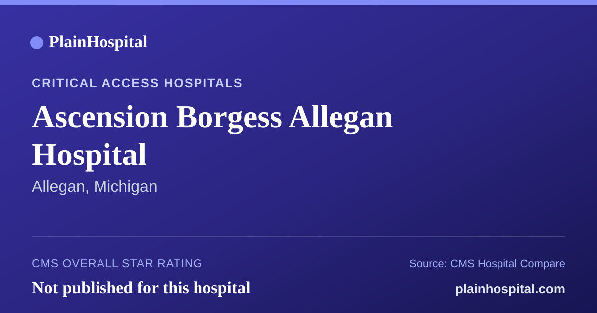 Summary card for Ascension Borgess Allegan Hospital
