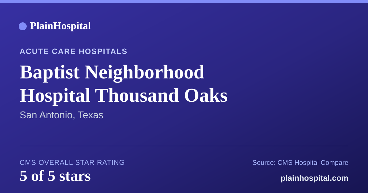 Summary card for Baptist Neighborhood Hospital Thousand Oaks
