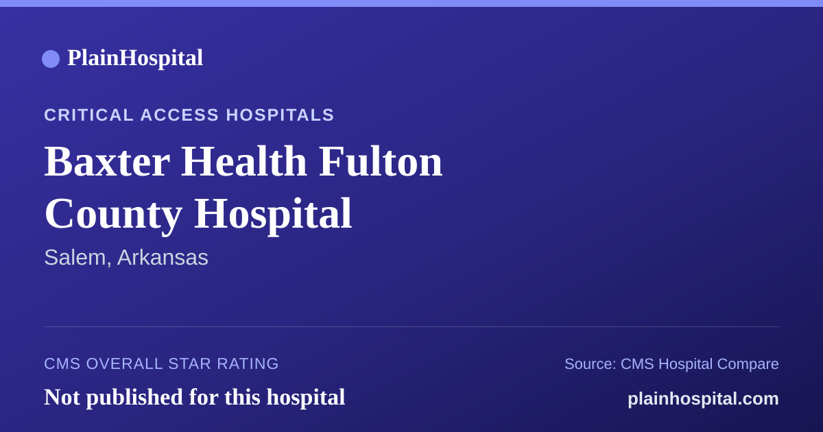 Summary card for Baxter Health Fulton County Hospital