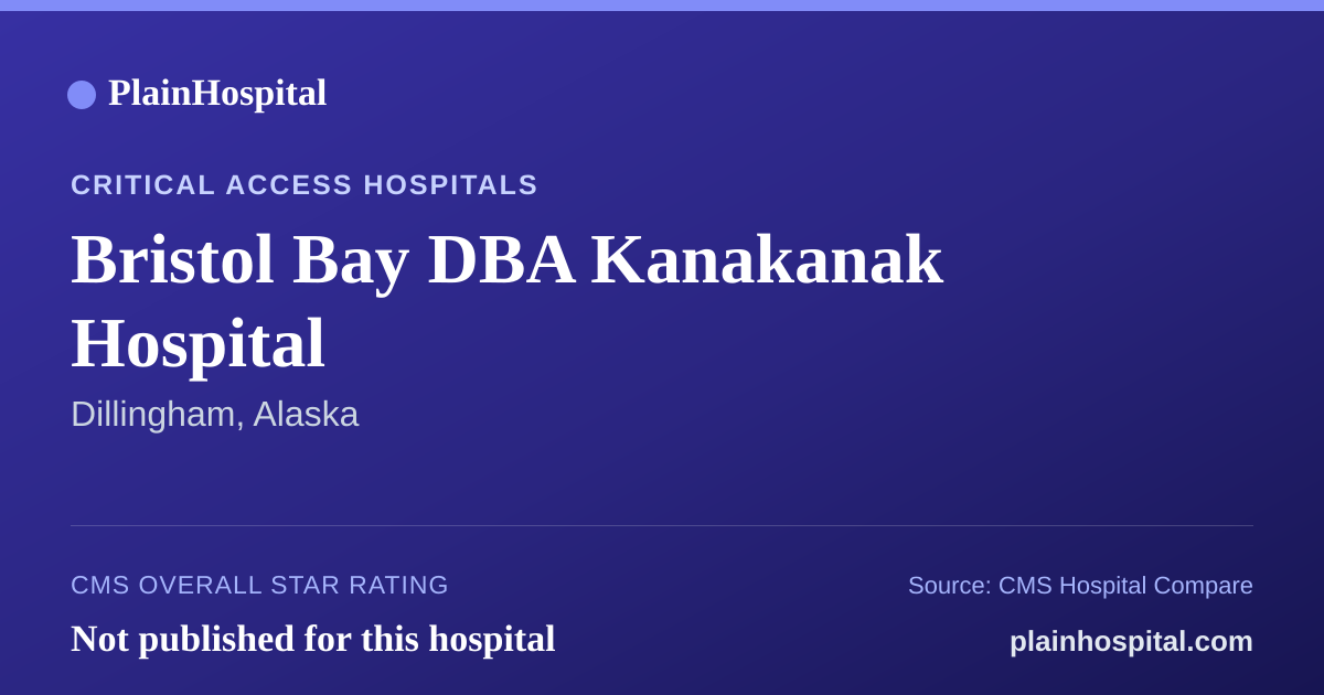 Summary card for Bristol Bay DBA Kanakanak Hospital
