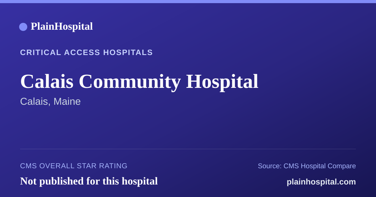 Summary card for Calais Community Hospital