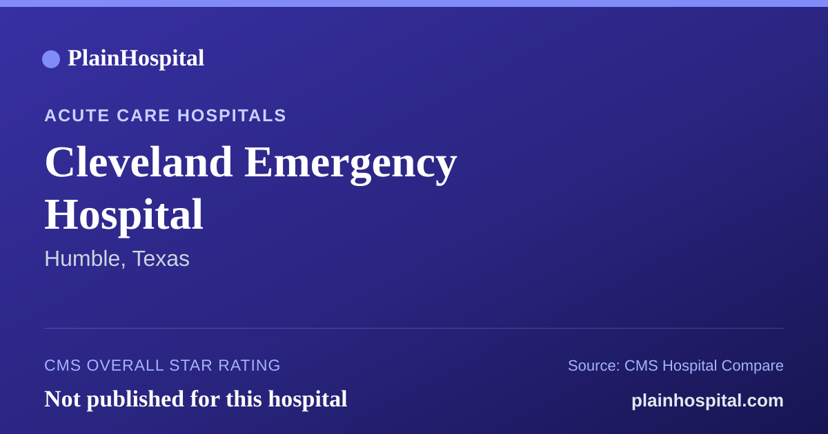 Summary card for Cleveland Emergency Hospital