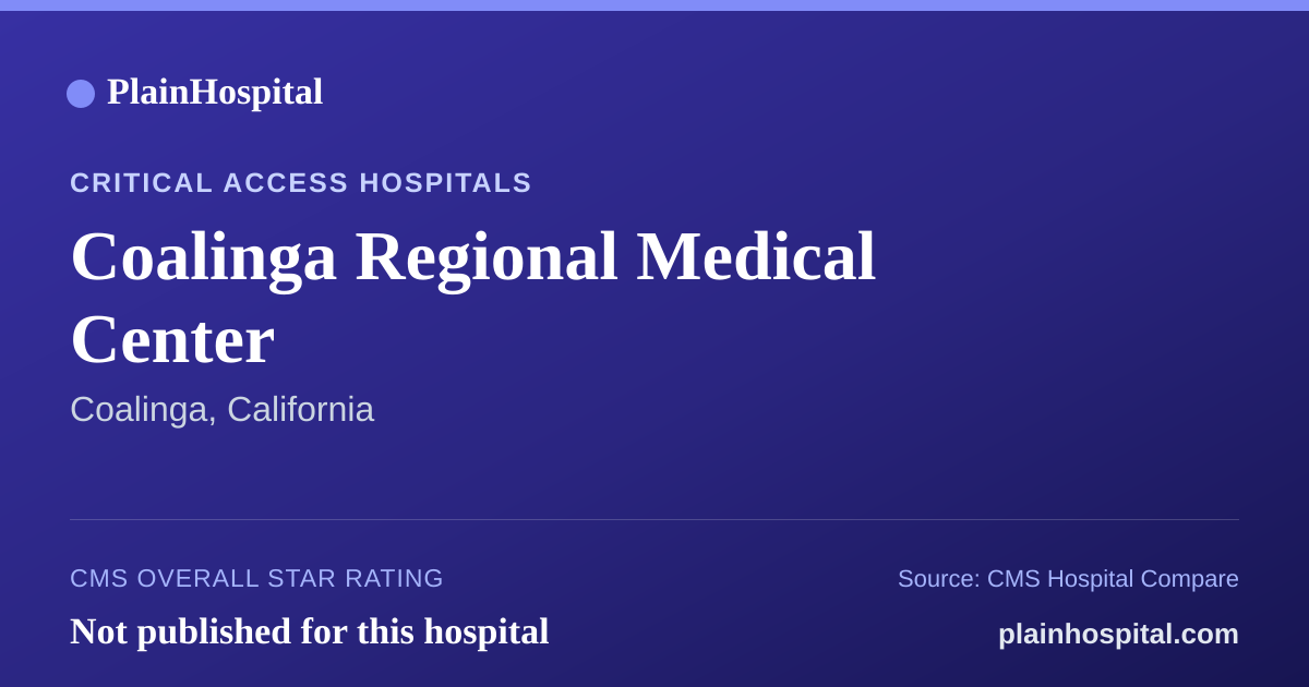 Summary card for Coalinga Regional Medical Center