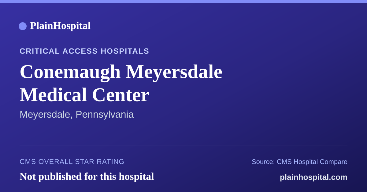 Summary card for Conemaugh Meyersdale Medical Center