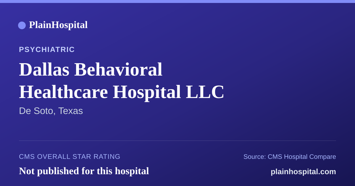 Summary card for Dallas Behavioral Healthcare Hospital LLC