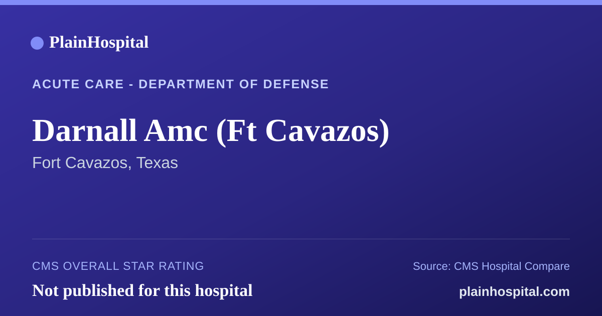 Summary card for Darnall Amc (Ft Cavazos)