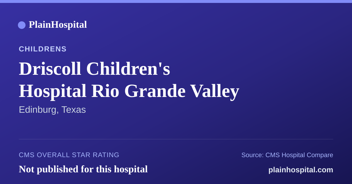 Summary card for Driscoll Children's Hospital Rio Grande Valley