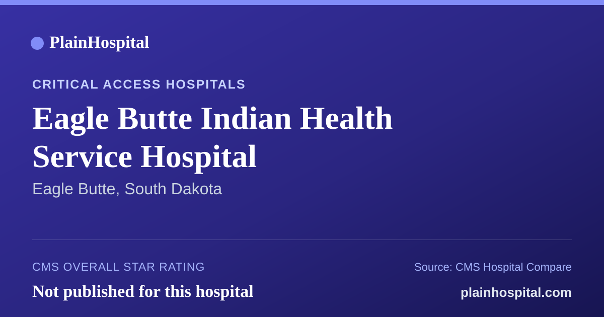 Summary card for Eagle Butte Indian Health Service Hospital