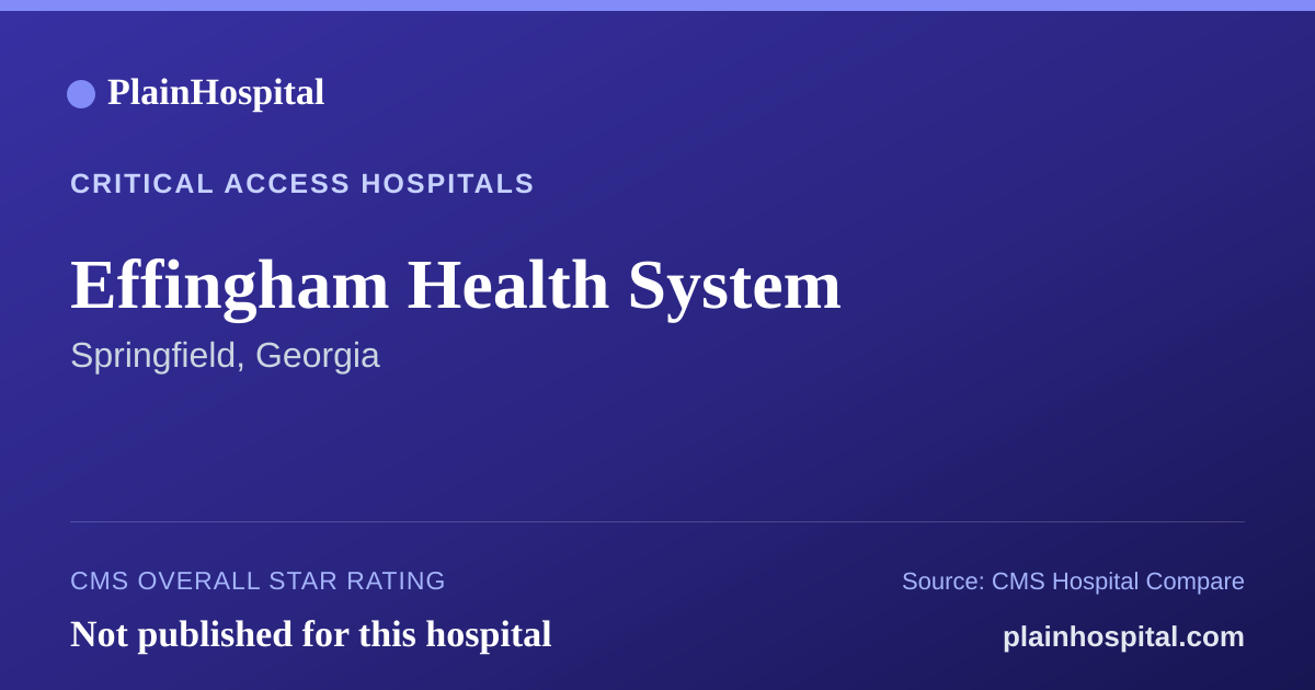 Summary card for Effingham Health System