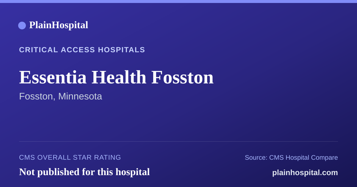Summary card for Essentia Health Fosston