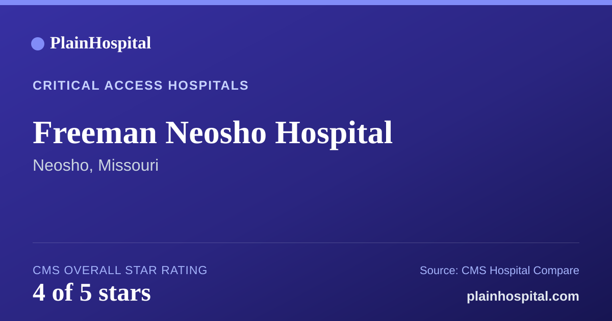 Summary card for Freeman Neosho Hospital