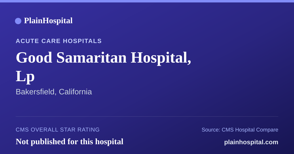 Summary card for Good Samaritan Hospital, Lp