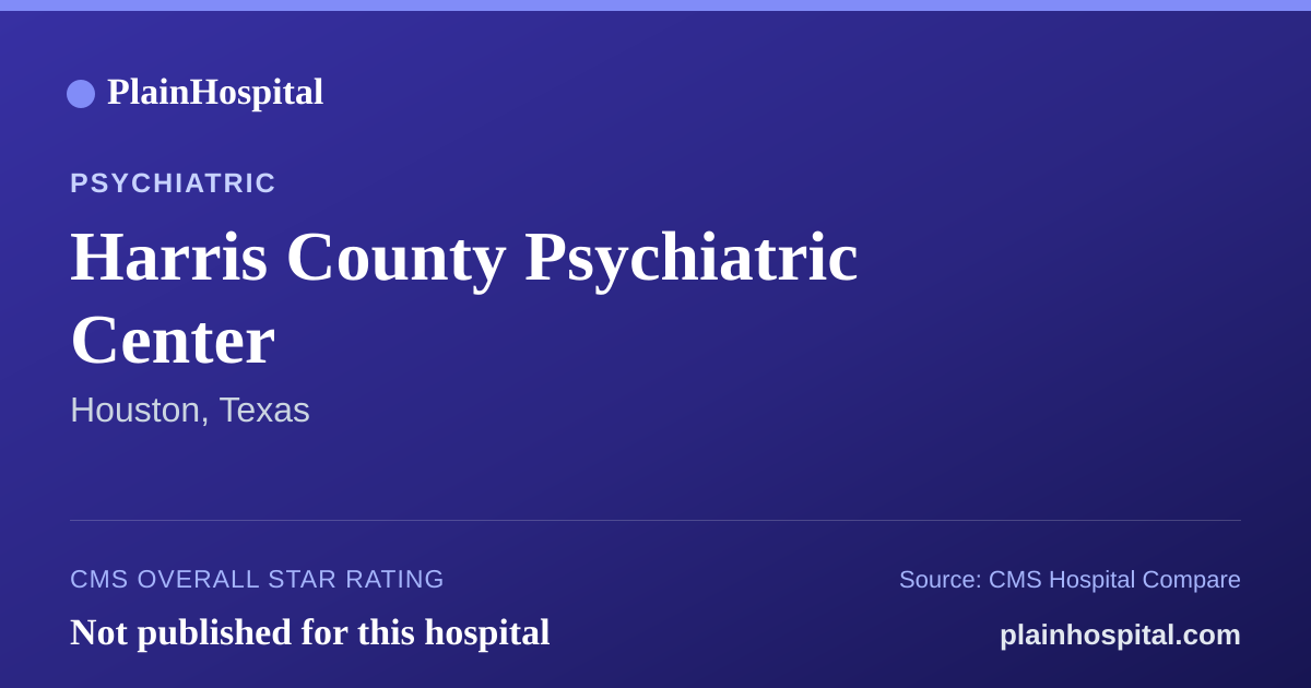 Summary card for Harris County Psychiatric Center