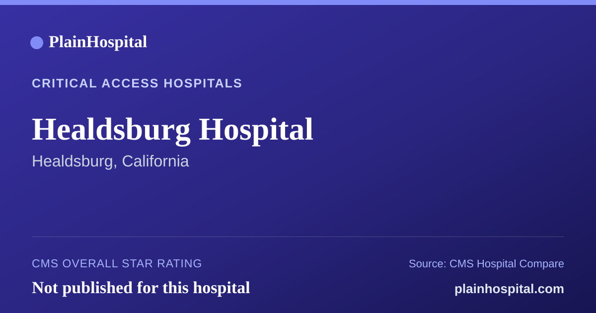 Summary card for Healdsburg Hospital