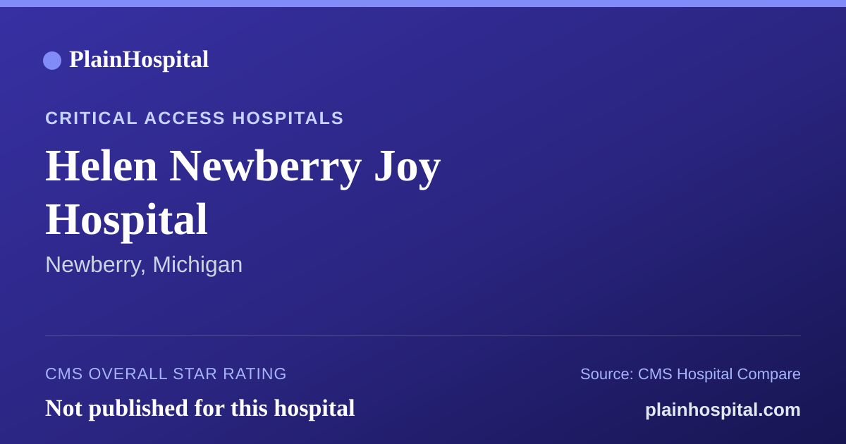 Summary card for Helen Newberry Joy Hospital