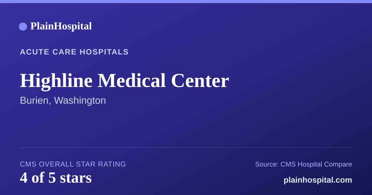 Summary card for Highline Medical Center
