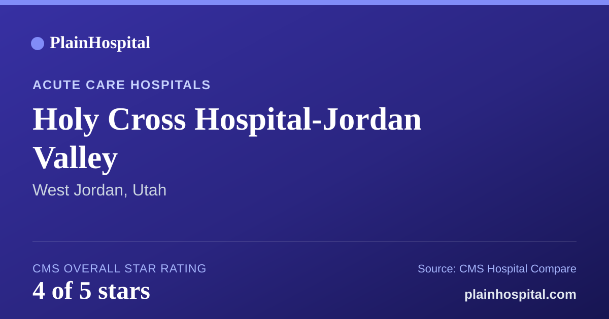 Summary card for Holy Cross Hospital-Jordan Valley