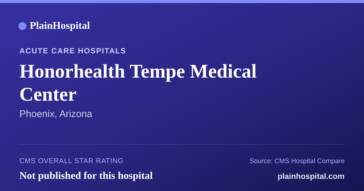 Summary card for Honorhealth Tempe Medical Center