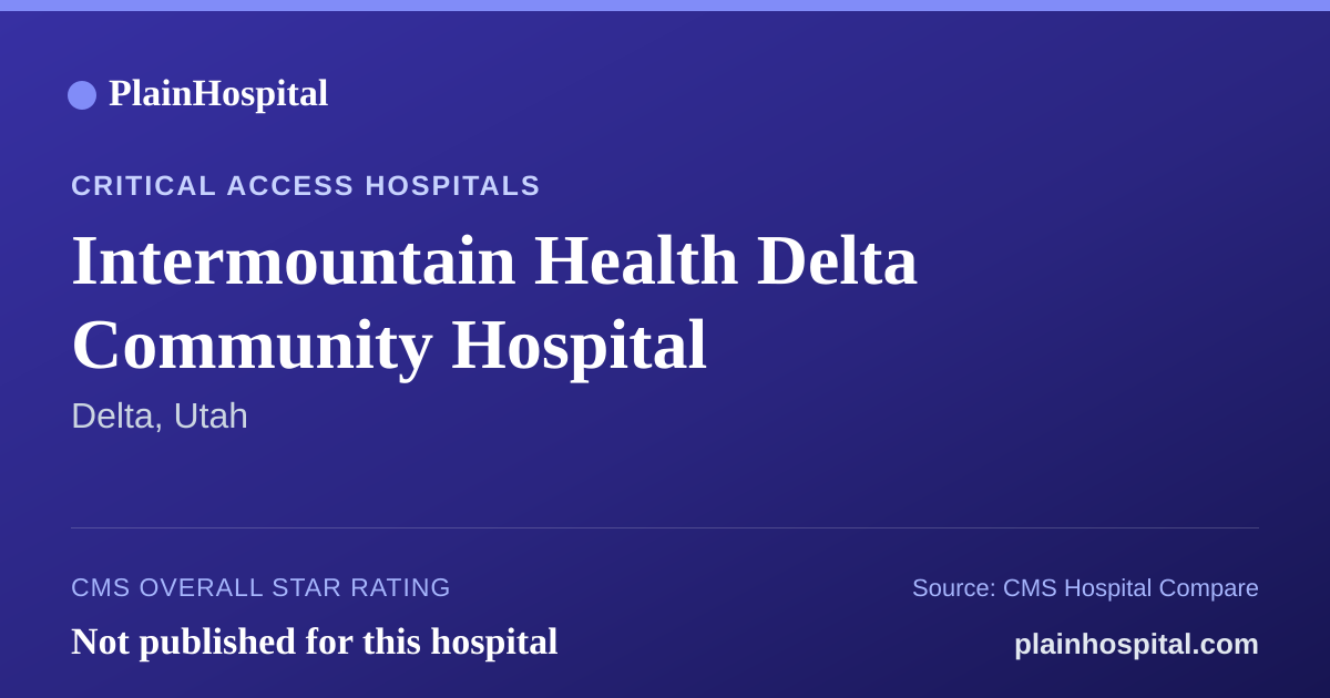 Summary card for Intermountain Health Delta Community Hospital