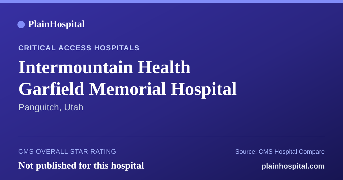 Summary card for Intermountain Health Garfield Memorial Hospital