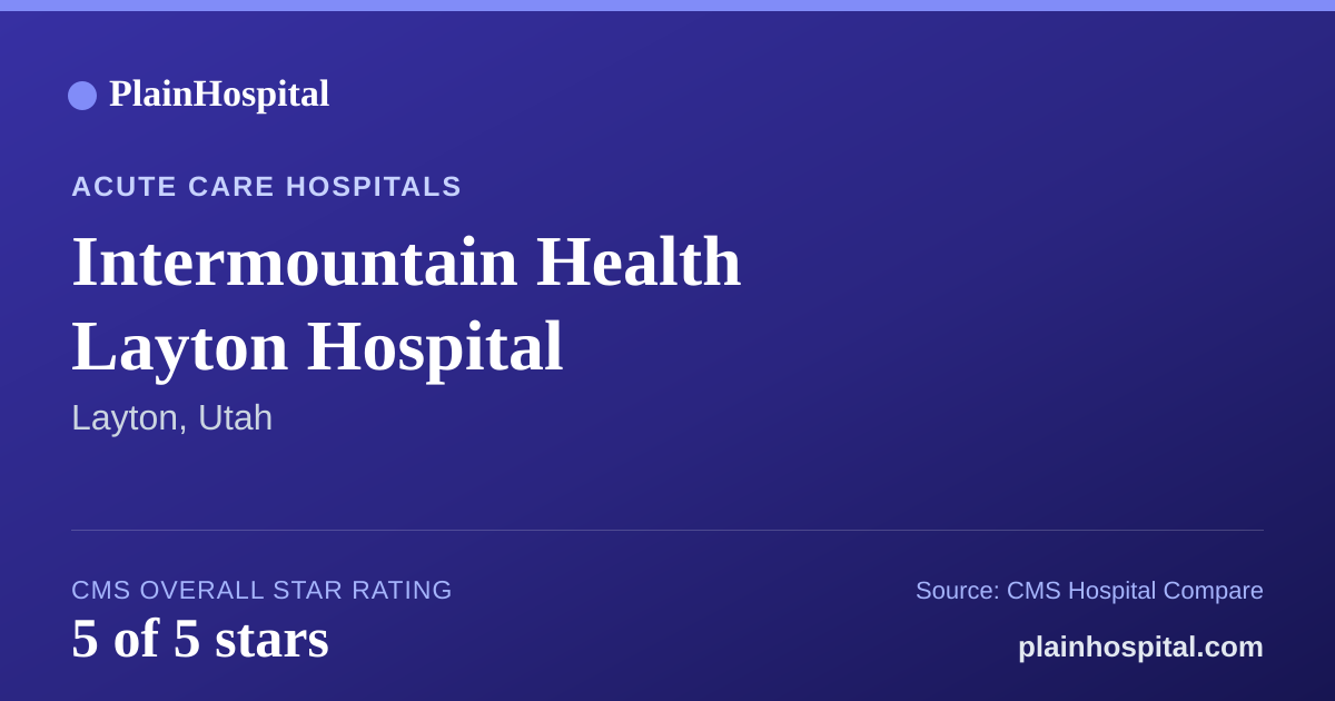 Summary card for Intermountain Health Layton Hospital