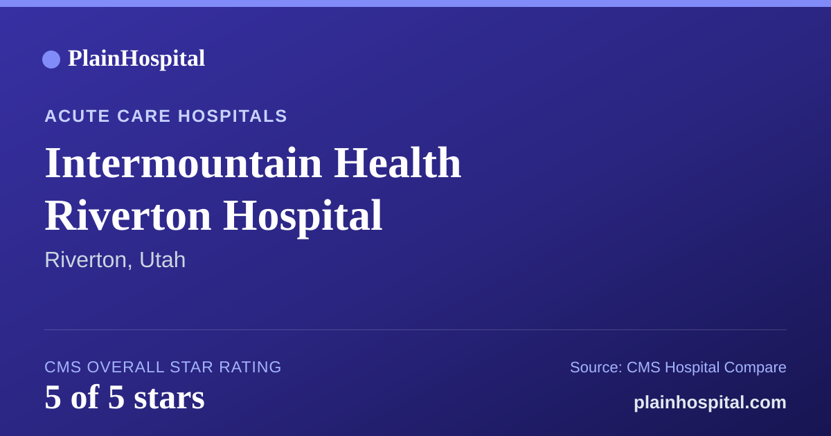 Summary card for Intermountain Health Riverton Hospital