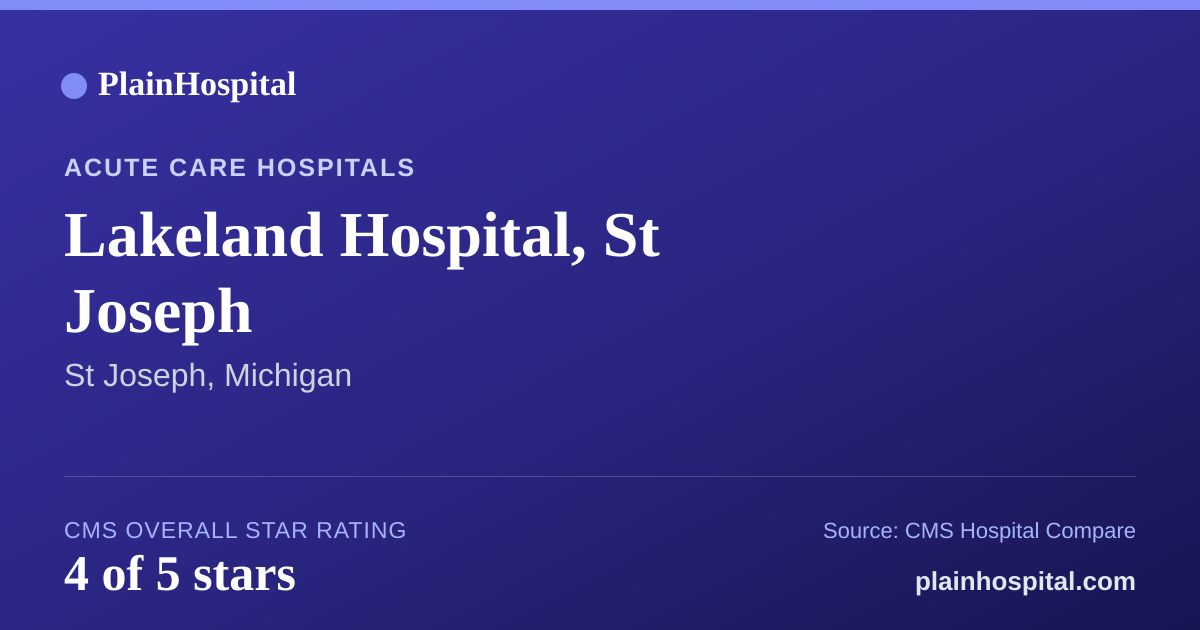 Summary card for Lakeland Hospital, St Joseph