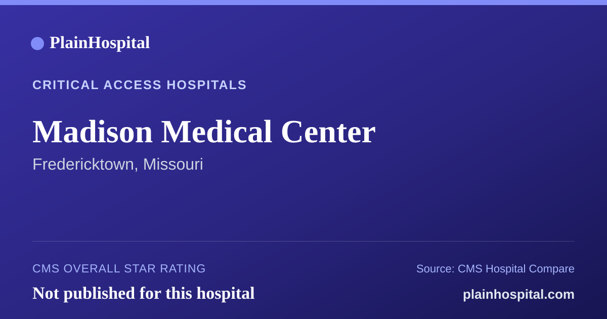 Summary card for Madison Medical Center