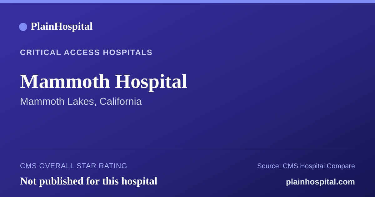 Summary card for Mammoth Hospital