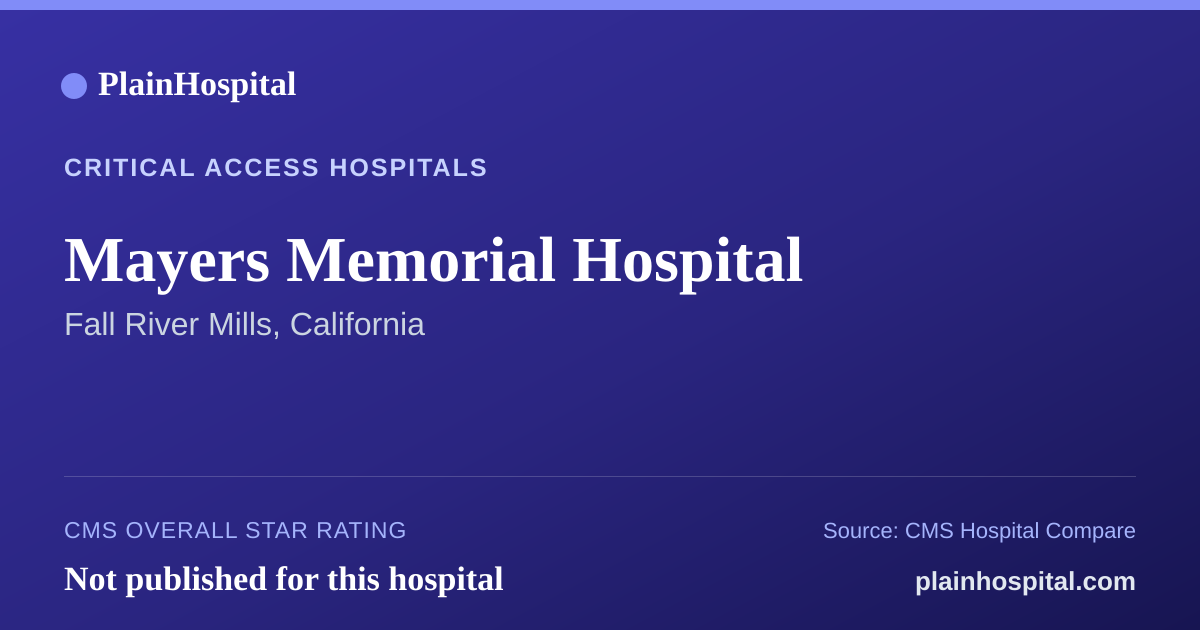 Summary card for Mayers Memorial Hospital