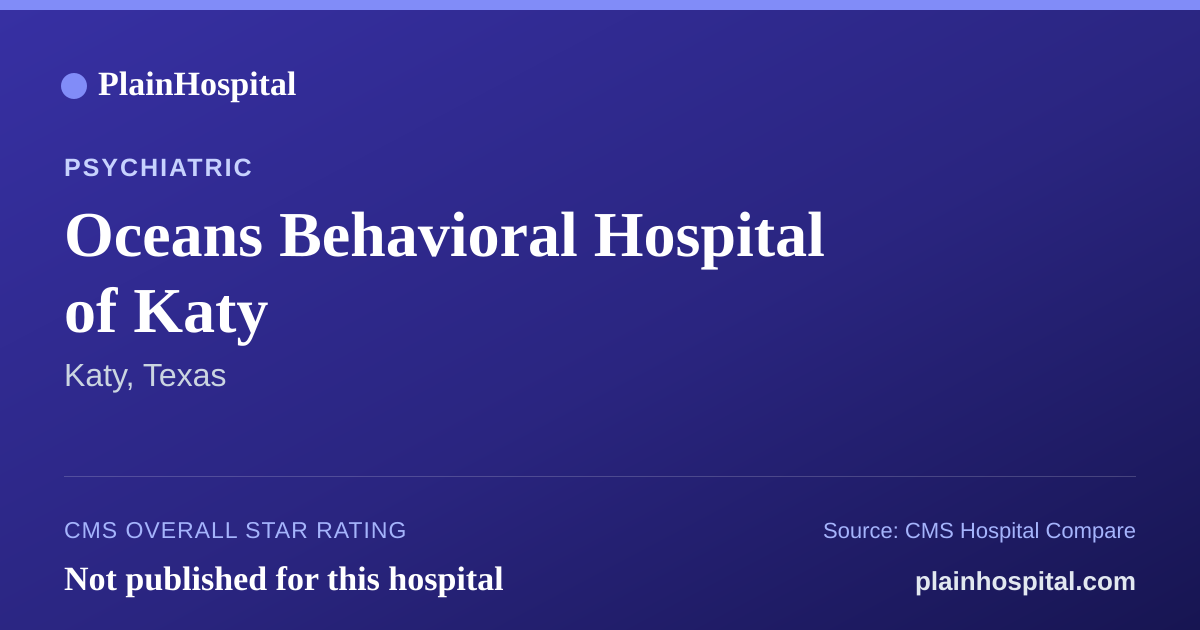 Summary card for Oceans Behavioral Hospital of Katy