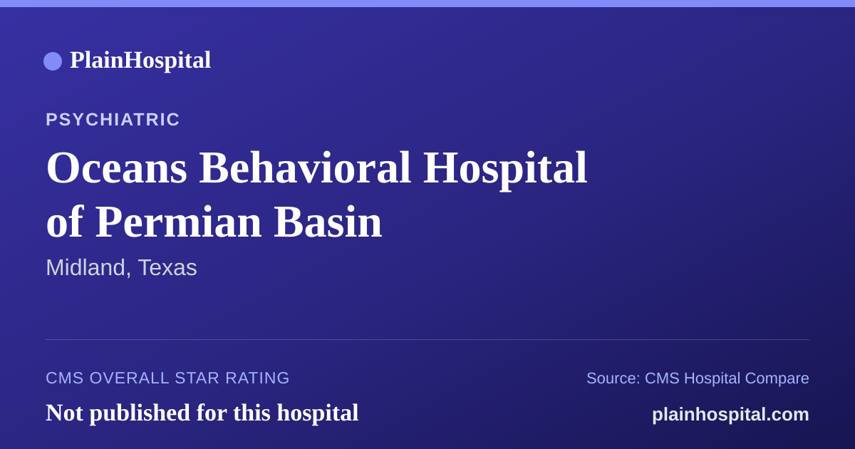 Summary card for Oceans Behavioral  Hospital of Permian Basin