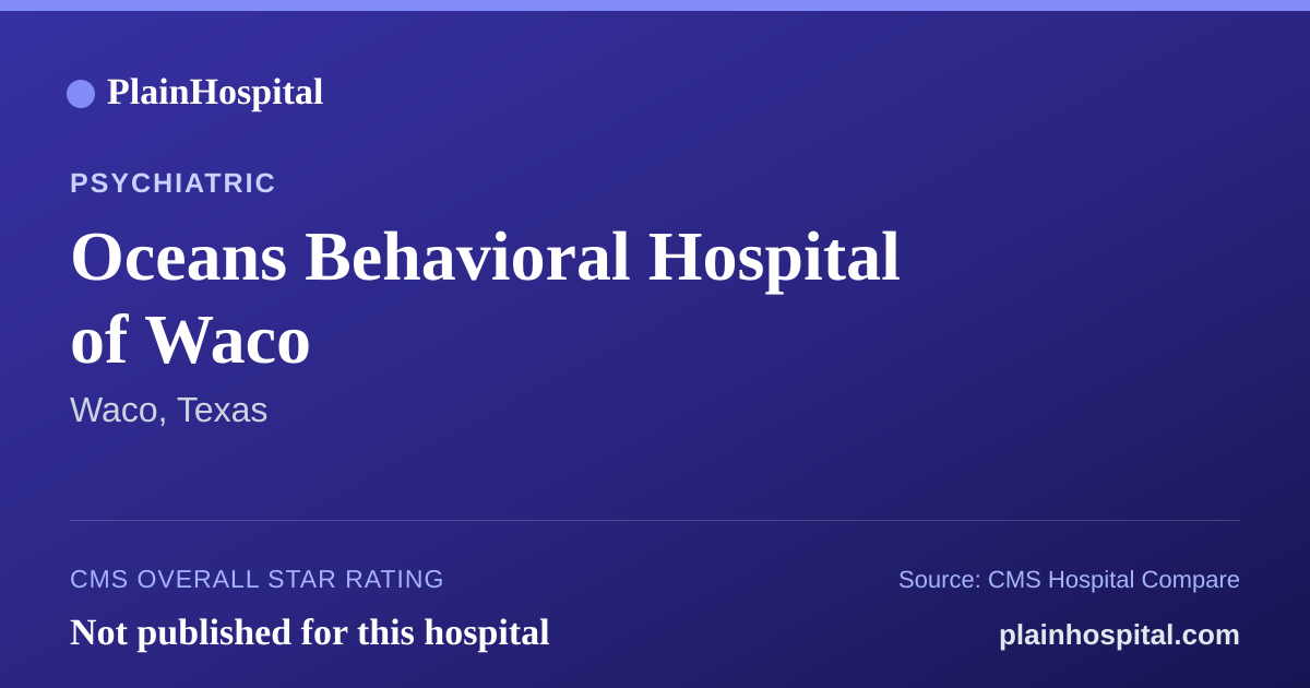 Summary card for Oceans Behavioral Hospital of Waco