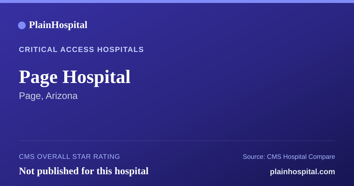 Summary card for Page Hospital