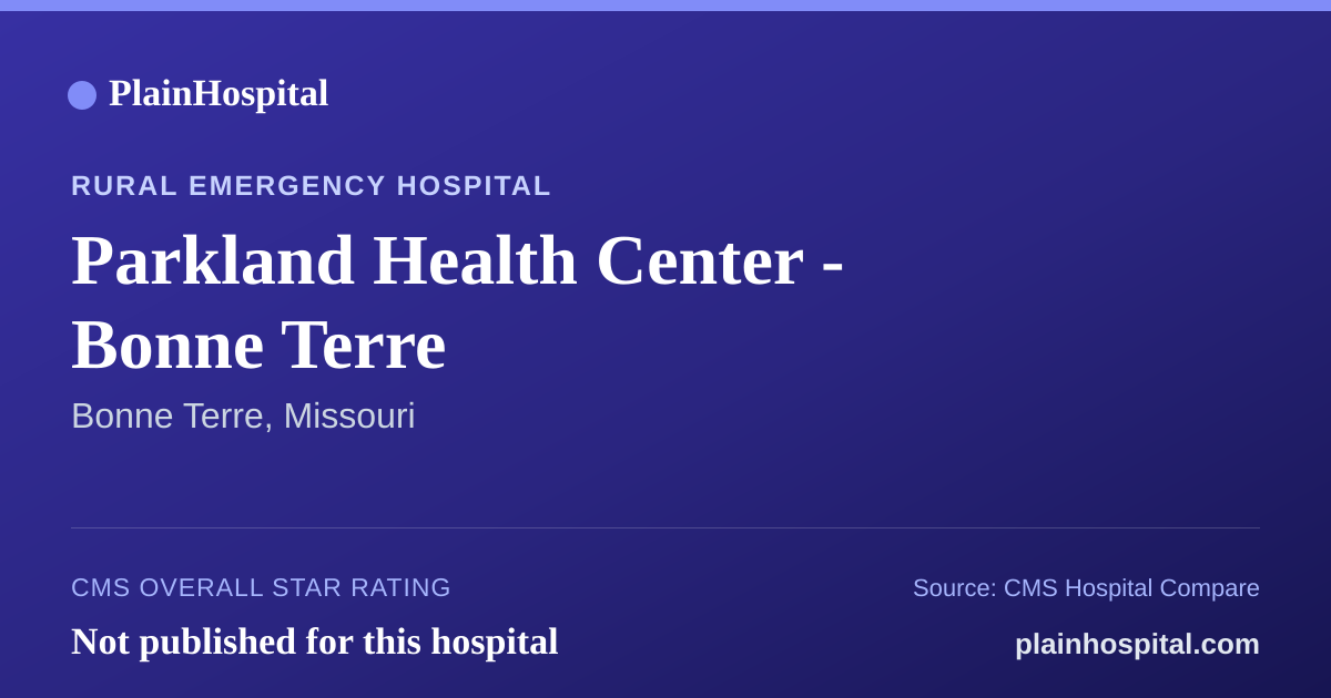 Summary card for Parkland Health Center - Bonne Terre