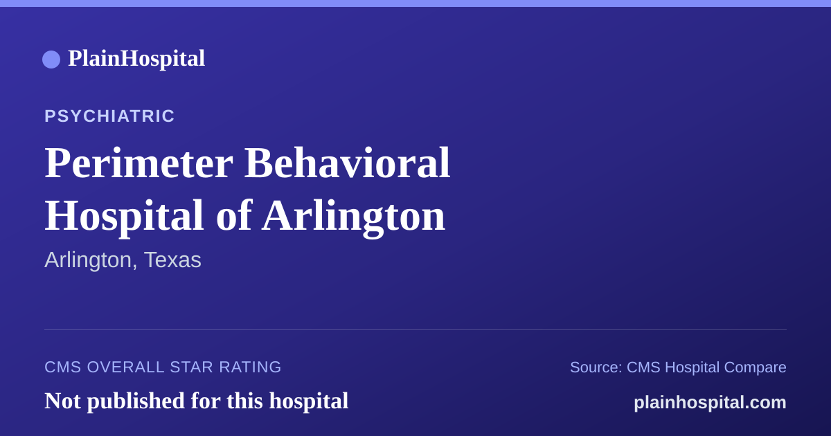 Summary card for Perimeter Behavioral Hospital of Arlington