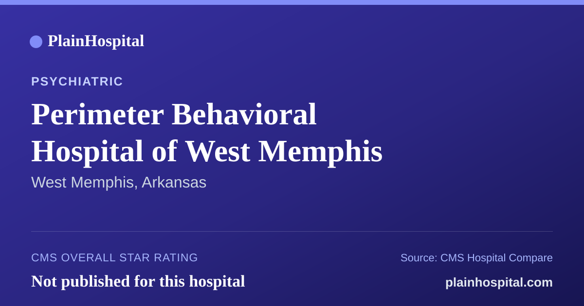 Summary card for Perimeter Behavioral Hospital of West Memphis