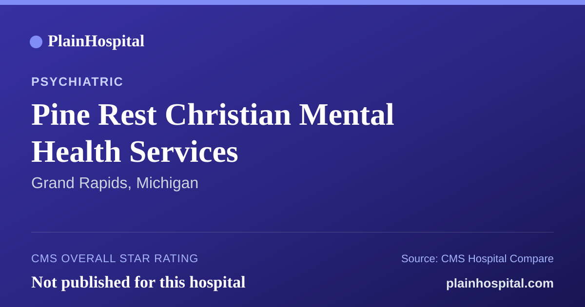 Summary card for Pine Rest Christian Mental Health Services