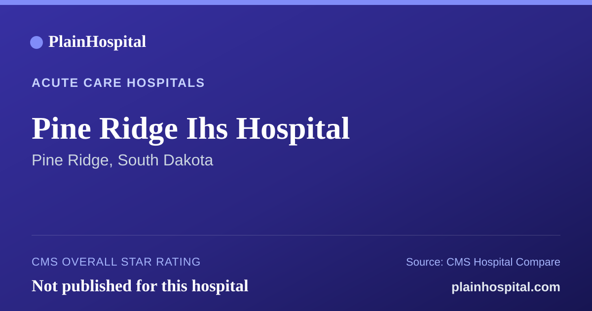 Summary card for Pine Ridge Ihs Hospital