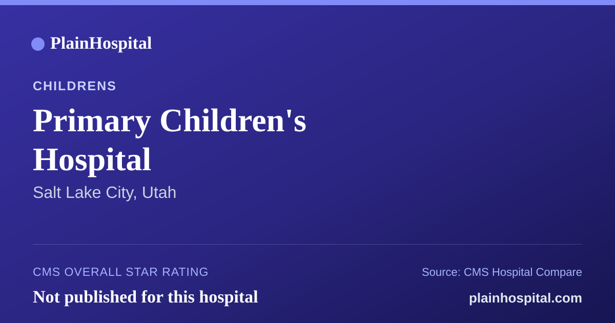 Summary card for Primary Children's Hospital