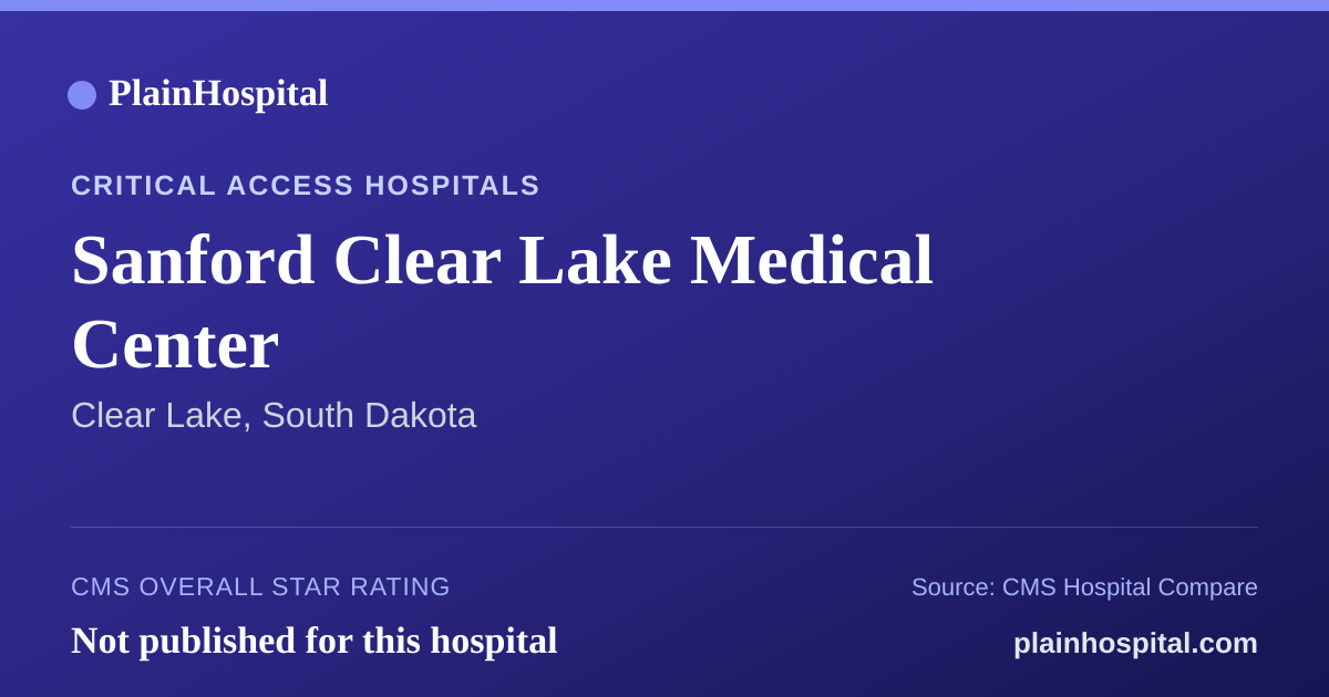 Summary card for Sanford Clear Lake Medical Center