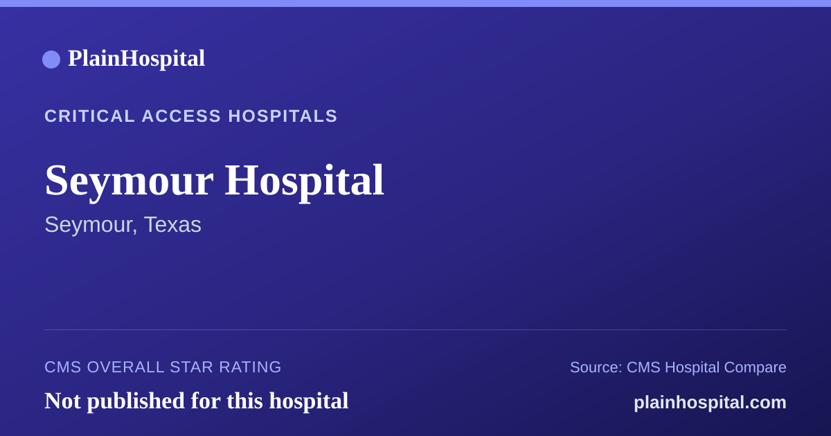 Summary card for Seymour Hospital