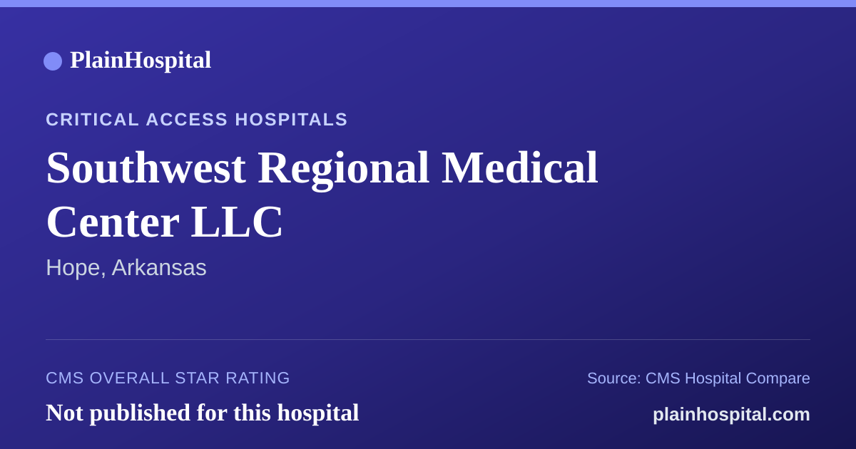 Summary card for Southwest Regional Medical Center LLC