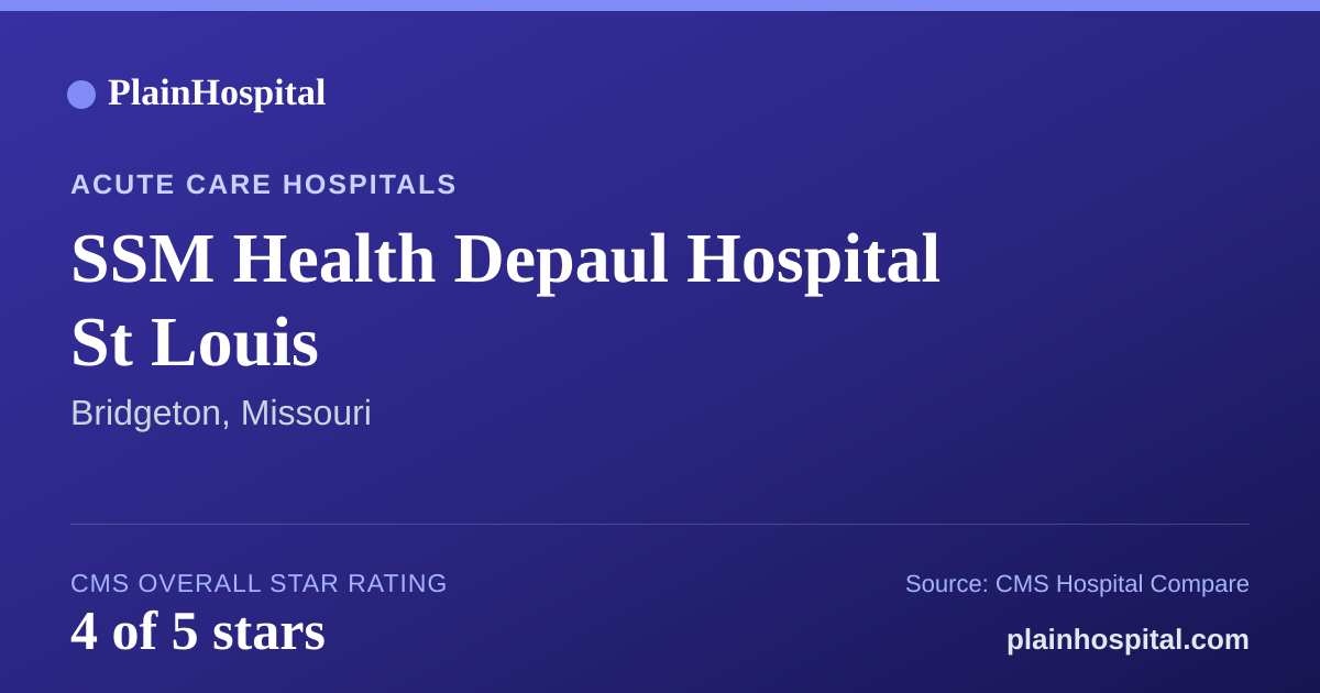 Summary card for SSM Health Depaul Hospital St Louis